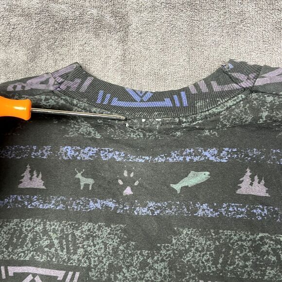 VTG Washington State T Shirt All Over Print Geometric Wildlife XL Single Stitch - Picture 9 of 10